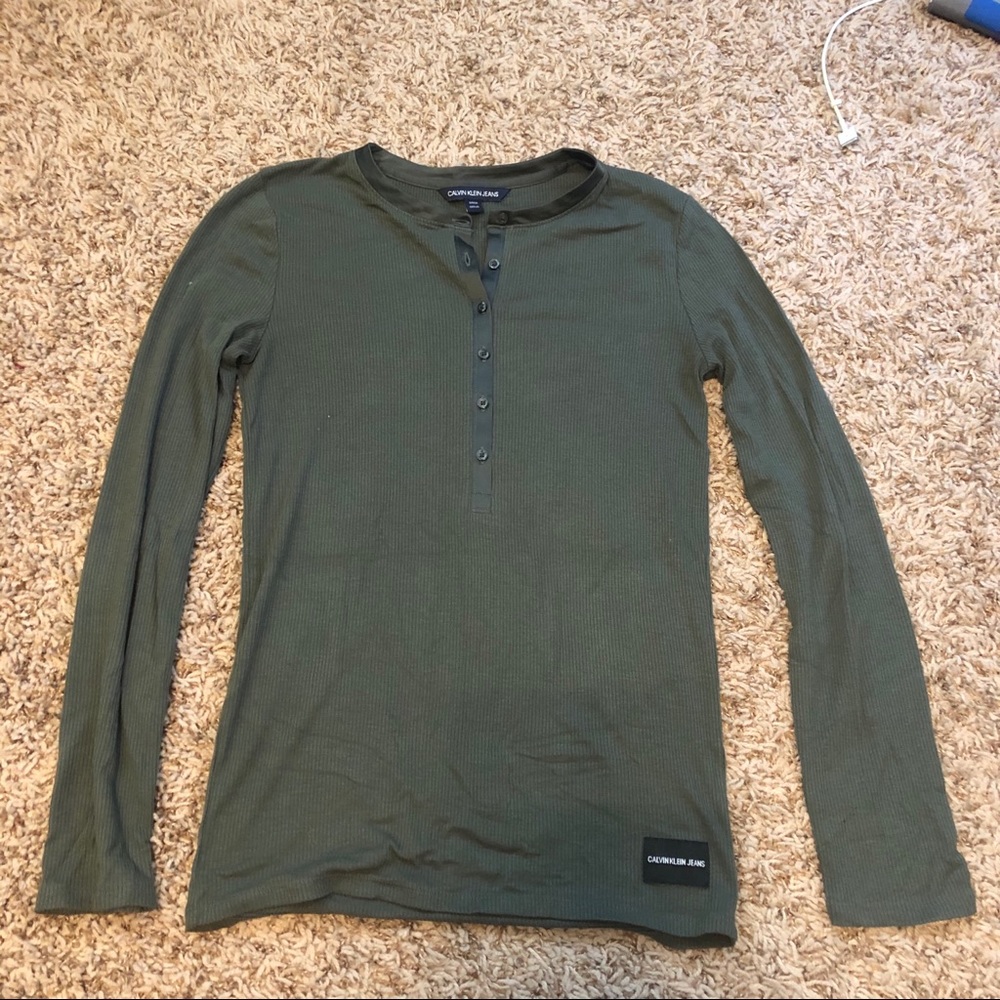 Calvin Klein Long Sleeve Henley Top